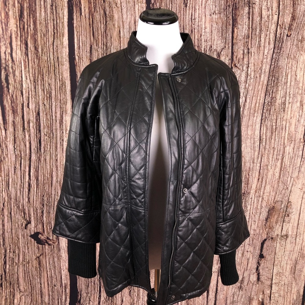Isaac Mizrahi Malibu Leather Jacket Chevy Sz S